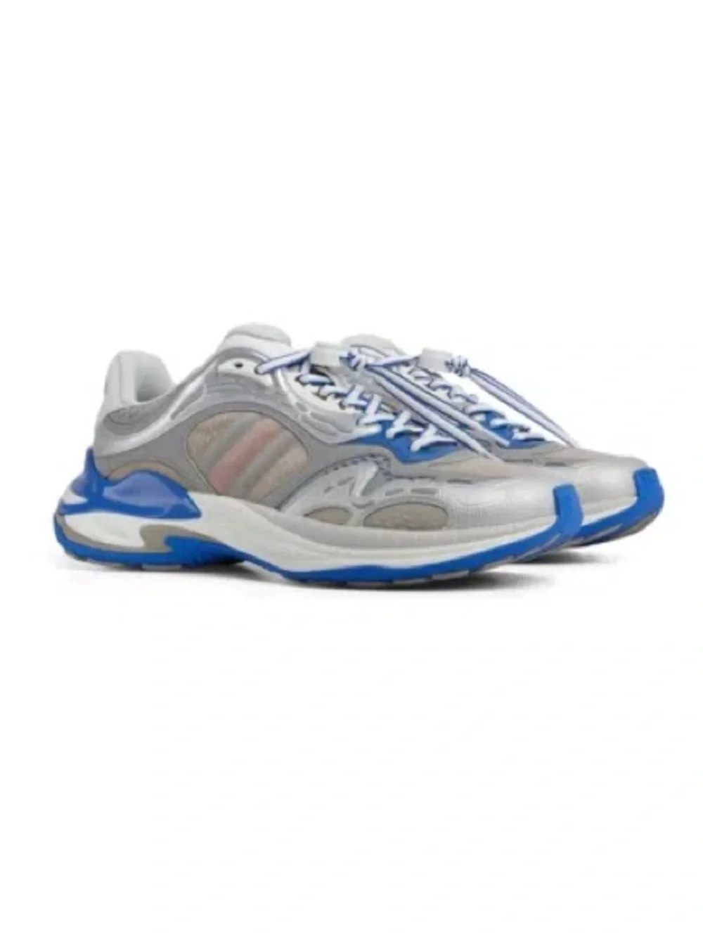 Gucci Silver and Blue Men's Running Sneakers